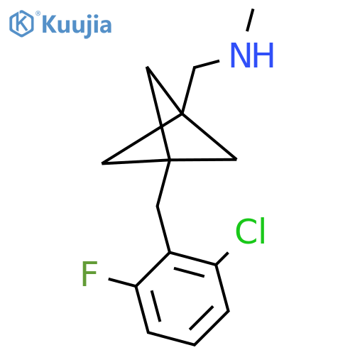 ({3-[(2-Chloro-6-fluorophenyl)methyl]bicyclo[1.1.1]pentan-1-yl}methyl)(methyl)amine structure