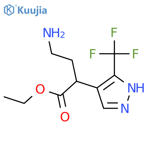 Ethyl 4-amino-2-[5-(trifluoromethyl)-1H-pyrazol-4-yl]butanoate structure