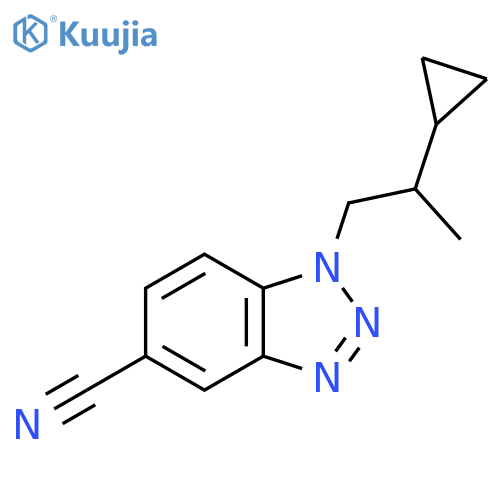 1-(2-cyclopropylpropyl)-1H-1,2,3-benzotriazole-5-carbonitrile structure