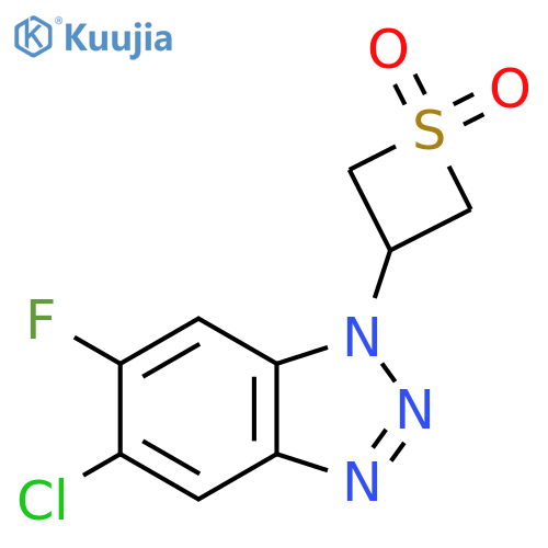 3-(5-chloro-6-fluoro-1H-1,2,3-benzotriazol-1-yl)-1lambda6-thietane-1,1-dione structure