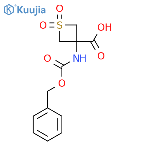 3-(((Benzyloxy)carbonyl)amino)thietane-3-carboxylic acid 1,1-dioxide structure