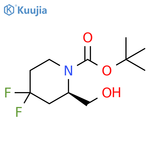 tert-butyl (2R)-4,4-difluoro-2-(hydroxymethyl)piperidine-1-carboxylate structure