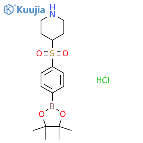 4-[4-(Tetramethyl-1,3,2-dioxaborolan-2-yl)benzenesulfonyl]piperidine hydrochloride structure