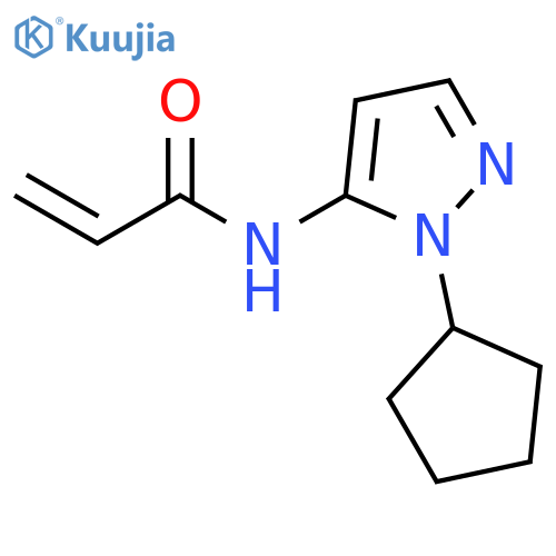 N-(1-cyclopentyl-1H-pyrazol-5-yl)prop-2-enamide structure