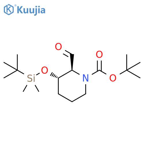 tert-butyl (2S,3S)-3-[tert-butyl(dimethyl)silyl]oxy-2-formyl-piperidine-1-carboxylate structure