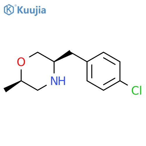(2R,5R)-5-[(4-chlorophenyl)methyl]-2-methyl-morpholine structure