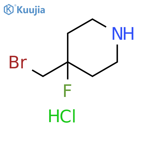4-(bromomethyl)-4-fluoro-piperidine;hydrochloride structure