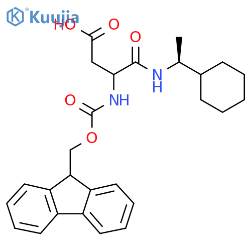 3-{(1S)-1-cyclohexylethylcarbamoyl}-3-({(9H-fluoren-9-yl)methoxycarbonyl}amino)propanoic acid structure