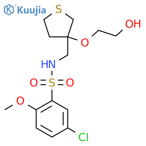 5-chloro-N-{3-(2-hydroxyethoxy)thiolan-3-ylmethyl}-2-methoxybenzene-1-sulfonamide structure