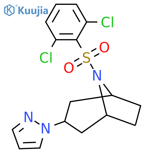 8-(2,6-dichlorobenzenesulfonyl)-3-(1H-pyrazol-1-yl)-8-azabicyclo3.2.1octane structure