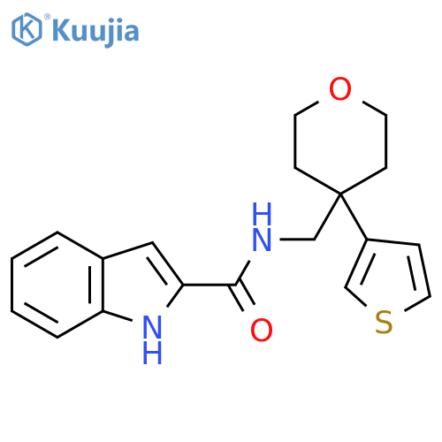 N-{4-(thiophen-3-yl)oxan-4-ylmethyl}-1H-indole-2-carboxamide structure