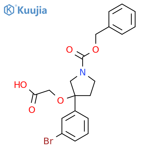 2-({1-[(Benzyloxy)carbonyl]-3-(3-bromophenyl)pyrrolidin-3-yl}oxy)acetic acid structure