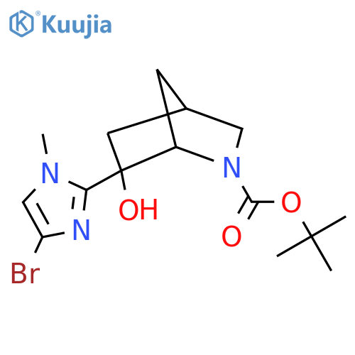 tert-butyl 6-(4-bromo-1-methyl-1H-imidazol-2-yl)-6-hydroxy-2-azabicyclo[2.2.1]heptane-2-carboxylate structure
