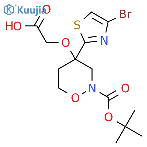 2-{[4-(4-Bromo-1,3-thiazol-2-yl)-2-[(tert-butoxy)carbonyl]-1,2-oxazinan-4-yl]oxy}acetic acid structure