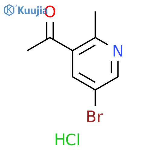 Ethanone, 1-(5-bromo-2-methyl-3-pyridinyl)-, hydrochloride (1:1) structure