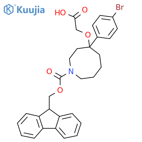 2-{[4-(4-bromophenyl)-1-{[(9H-fluoren-9-yl)methoxy]carbonyl}azocan-4-yl]oxy}acetic acid structure