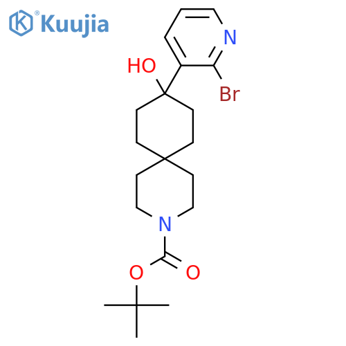 Tert-butyl 9-(2-bromopyridin-3-yl)-9-hydroxy-3-azaspiro[5.5]undecane-3-carboxylate structure