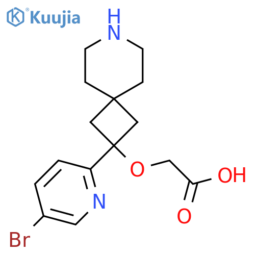 2-{[2-(5-Bromopyridin-2-yl)-7-azaspiro[3.5]nonan-2-yl]oxy}acetic acid structure