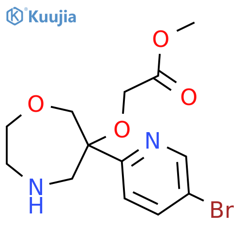 Methyl 2-{[6-(5-bromopyridin-2-yl)-1,4-oxazepan-6-yl]oxy}acetate structure