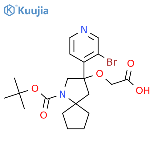 2-{[3-(3-Bromopyridin-4-yl)-1-[(tert-butoxy)carbonyl]-1-azaspiro[4.4]nonan-3-yl]oxy}acetic acid structure