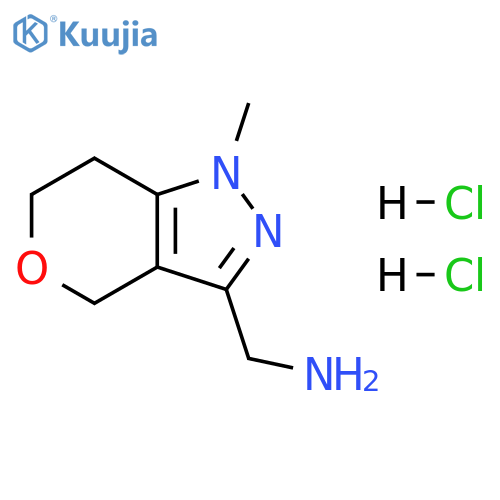 Pyrano[4,3-c]pyrazole-3-methanamine, 1,4,6,7-tetrahydro-1-methyl-, hydrochloride (1:2) structure