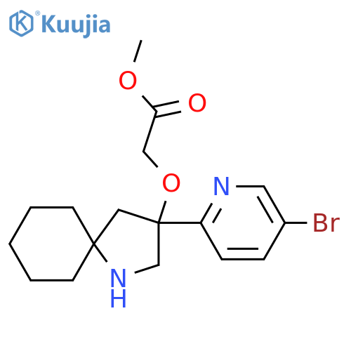 Methyl 2-{[3-(5-bromopyridin-2-yl)-1-azaspiro[4.5]decan-3-yl]oxy}acetate structure