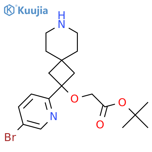Tert-butyl 2-{[2-(5-bromopyridin-2-yl)-7-azaspiro[3.5]nonan-2-yl]oxy}acetate structure