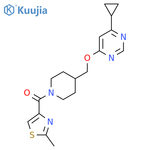 4-cyclopropyl-6-{[1-(2-methyl-1,3-thiazole-4-carbonyl)piperidin-4-yl]methoxy}pyrimidine structure