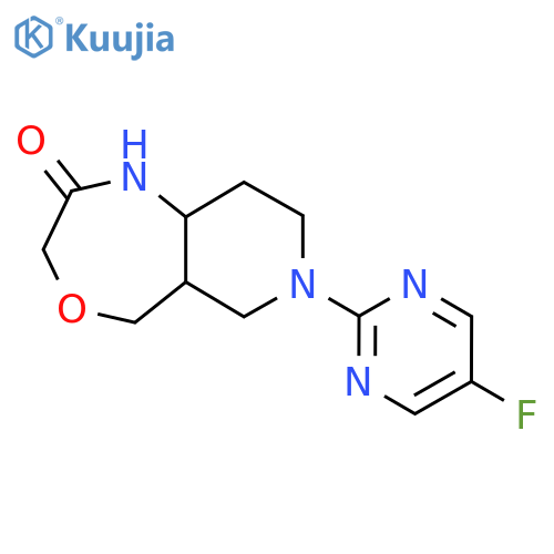 7-(5-fluoropyrimidin-2-yl)-decahydropyrido4,3-e1,4oxazepin-2-one structure