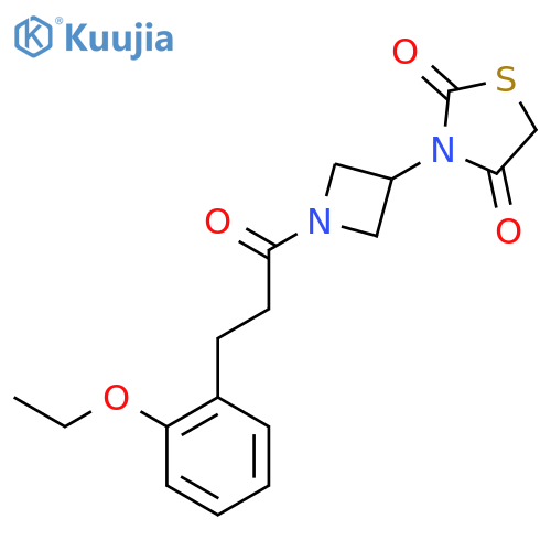 3-(1-(3-(2-Ethoxyphenyl)propanoyl)azetidin-3-yl)thiazolidine-2,4-dione structure