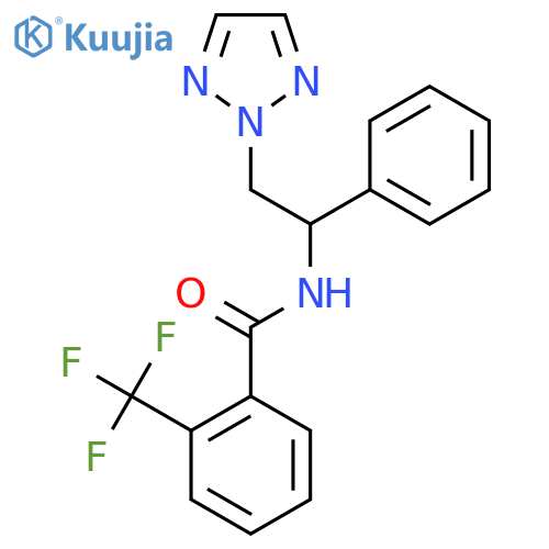 N-1-phenyl-2-(2H-1,2,3-triazol-2-yl)ethyl-2-(trifluoromethyl)benzamide structure