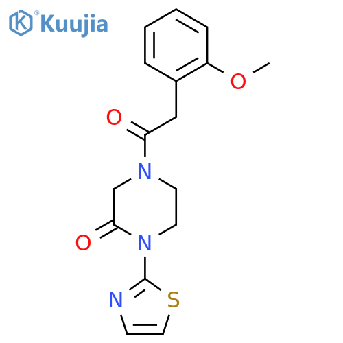 4-2-(2-methoxyphenyl)acetyl-1-(1,3-thiazol-2-yl)piperazin-2-one structure