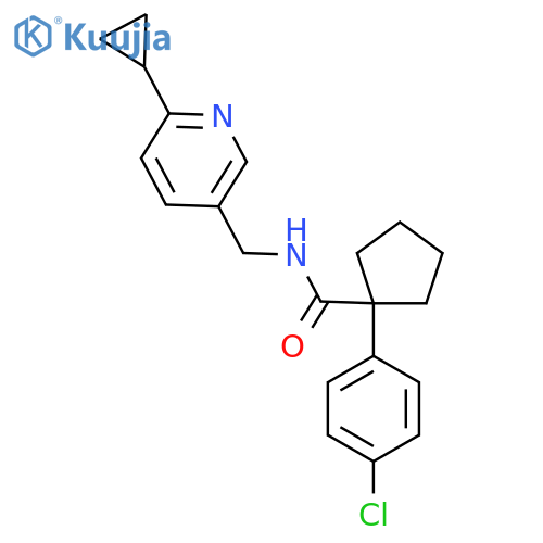 1-(4-chlorophenyl)-N-(6-cyclopropylpyridin-3-yl)methylcyclopentane-1-carboxamide structure