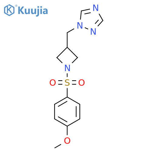 1-{1-(4-methoxybenzenesulfonyl)azetidin-3-ylmethyl}-1H-1,2,4-triazole structure