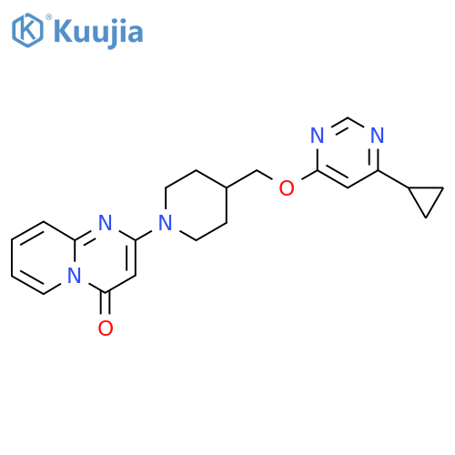 2-(4-{(6-cyclopropylpyrimidin-4-yl)oxymethyl}piperidin-1-yl)-4H-pyrido1,2-apyrimidin-4-one structure