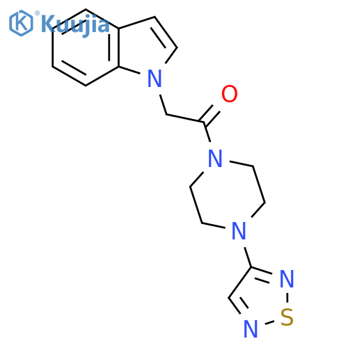 2-(1H-indol-1-yl)-1-4-(1,2,5-thiadiazol-3-yl)piperazin-1-ylethan-1-one structure