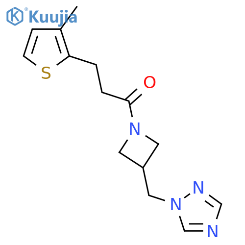 3-(3-methylthiophen-2-yl)-1-{3-(1H-1,2,4-triazol-1-yl)methylazetidin-1-yl}propan-1-one structure
