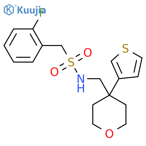 1-(2-fluorophenyl)-N-{4-(thiophen-3-yl)oxan-4-ylmethyl}methanesulfonamide structure