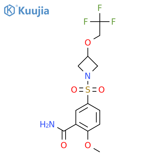 2-methoxy-5-{3-(2,2,2-trifluoroethoxy)azetidin-1-ylsulfonyl}benzamide structure