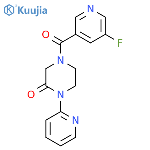 4-(5-fluoropyridine-3-carbonyl)-1-(pyridin-2-yl)piperazin-2-one structure