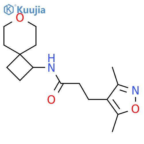 3-(3,5-dimethyl-1,2-oxazol-4-yl)-N-{7-oxaspiro3.5nonan-1-yl}propanamide structure
