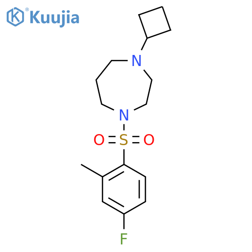 1-cyclobutyl-4-(4-fluoro-2-methylbenzenesulfonyl)-1,4-diazepane structure