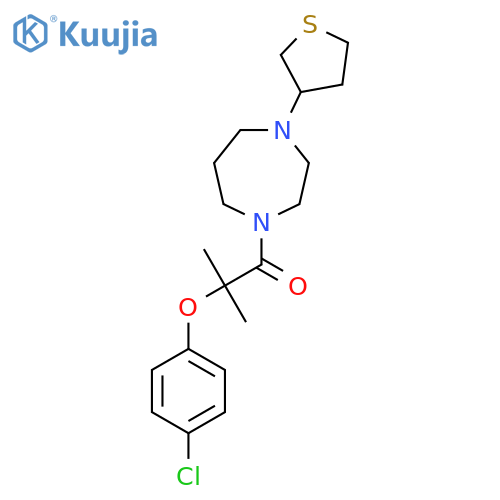2-(4-chlorophenoxy)-2-methyl-1-[4-(thiolan-3-yl)-1,4-diazepan-1-yl]propan-1-one structure