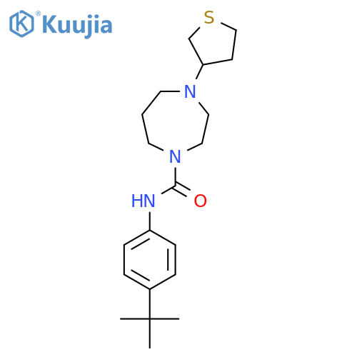 N-(4-tert-butylphenyl)-4-(thiolan-3-yl)-1,4-diazepane-1-carboxamide structure