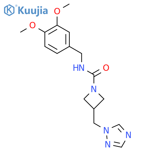N-(3,4-dimethoxyphenyl)methyl-3-(1H-1,2,4-triazol-1-yl)methylazetidine-1-carboxamide structure