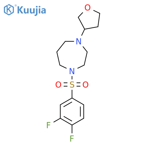 1-(3,4-difluorobenzenesulfonyl)-4-(oxolan-3-yl)-1,4-diazepane structure