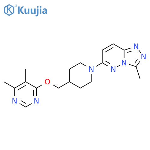 4,5-dimethyl-6-(1-{3-methyl-1,2,4triazolo4,3-bpyridazin-6-yl}piperidin-4-yl)methoxypyrimidine structure