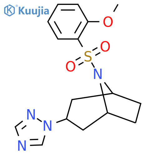 8-(2-methoxybenzenesulfonyl)-3-(1H-1,2,4-triazol-1-yl)-8-azabicyclo3.2.1octane structure