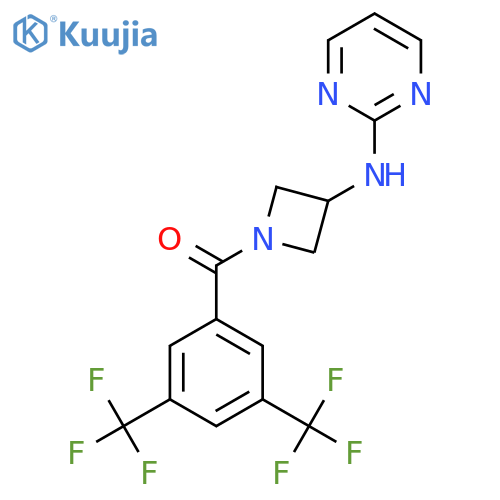 N-{1-3,5-bis(trifluoromethyl)benzoylazetidin-3-yl}pyrimidin-2-amine structure