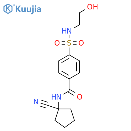 N-(1-cyanocyclopentyl)-4-[(2-hydroxyethyl)sulfamoyl]benzamide structure